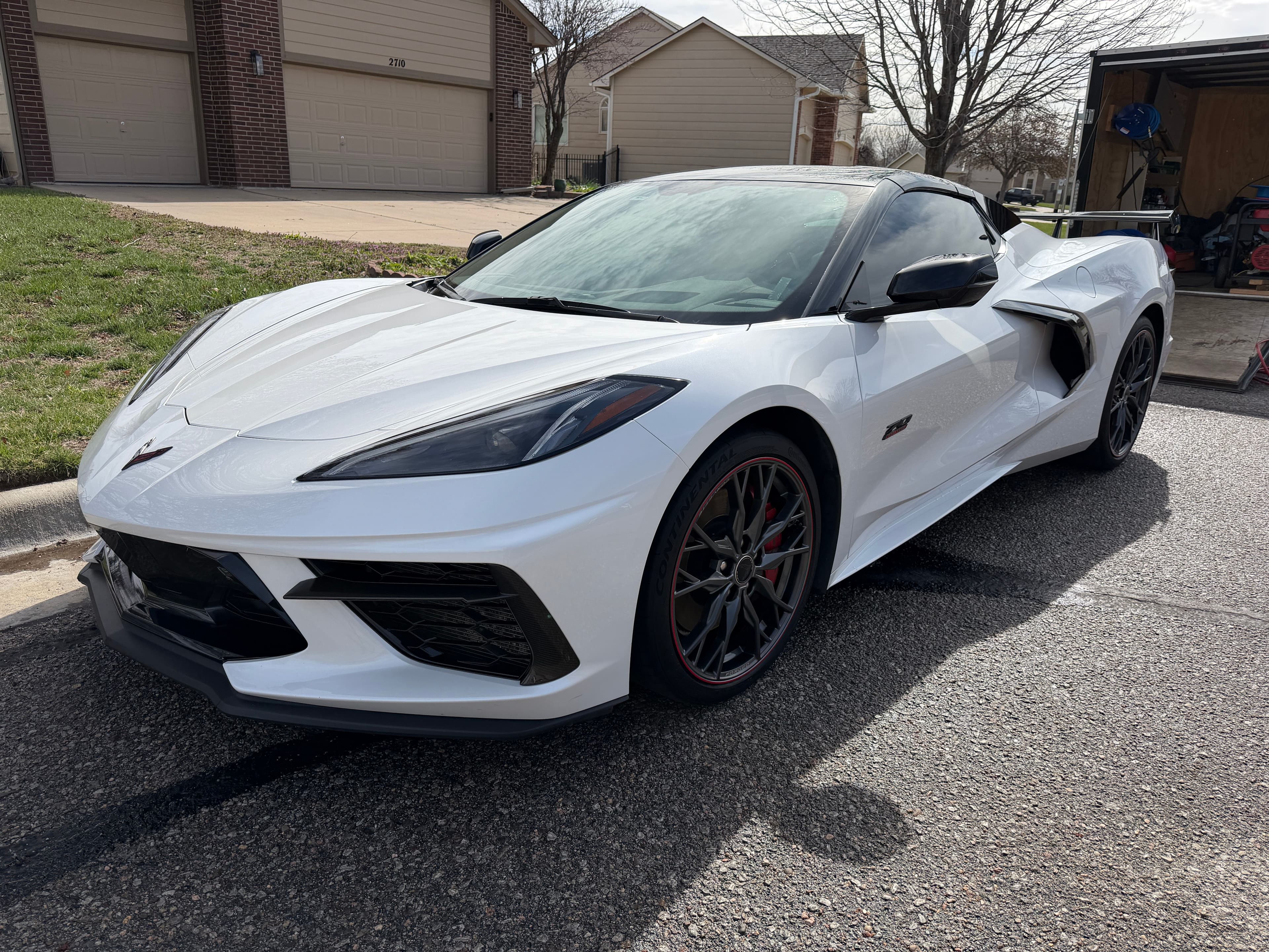 White car after exterior wash and wax service by Parker's Detail Wichita KS